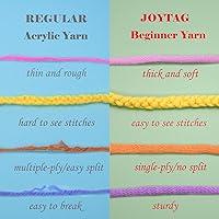 Vista 2 de Hilo de Ganchillo para Principiantes Verde Manzana Hilo de Algodón para Tejer y Tejido - Kit de Ganchillo para Principiantes - 3 * 50g