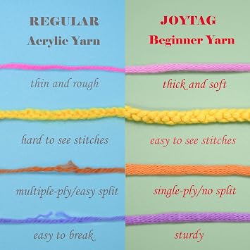 Cotton Crochet Knitting Yarn for Beginners - Easy-to-See Stitches Cotton-Nylon Blend - Crochet Kit (3x50g) - Black, Coffee, Beige