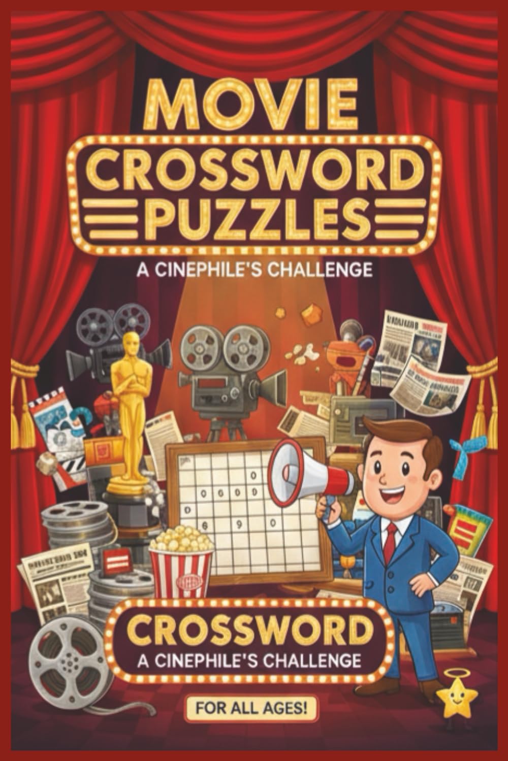 Movie Crosswords Puzzles: Movie crosswords puzzle, a cinephile's challenge, 6x9, 60 puzzles, 120 pages, relax, cinema, actors