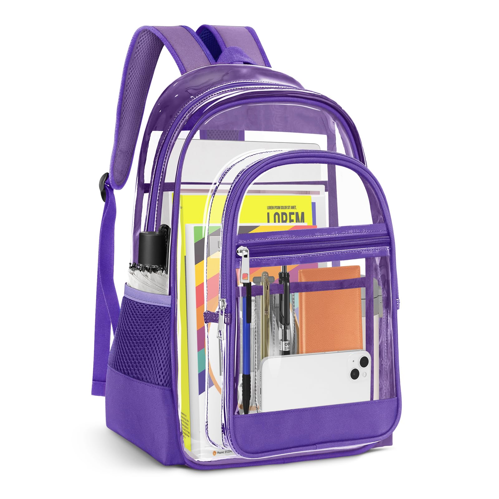 KIMNERPUClear Backpack, Heavy Duty PVC Transparent Backpack…