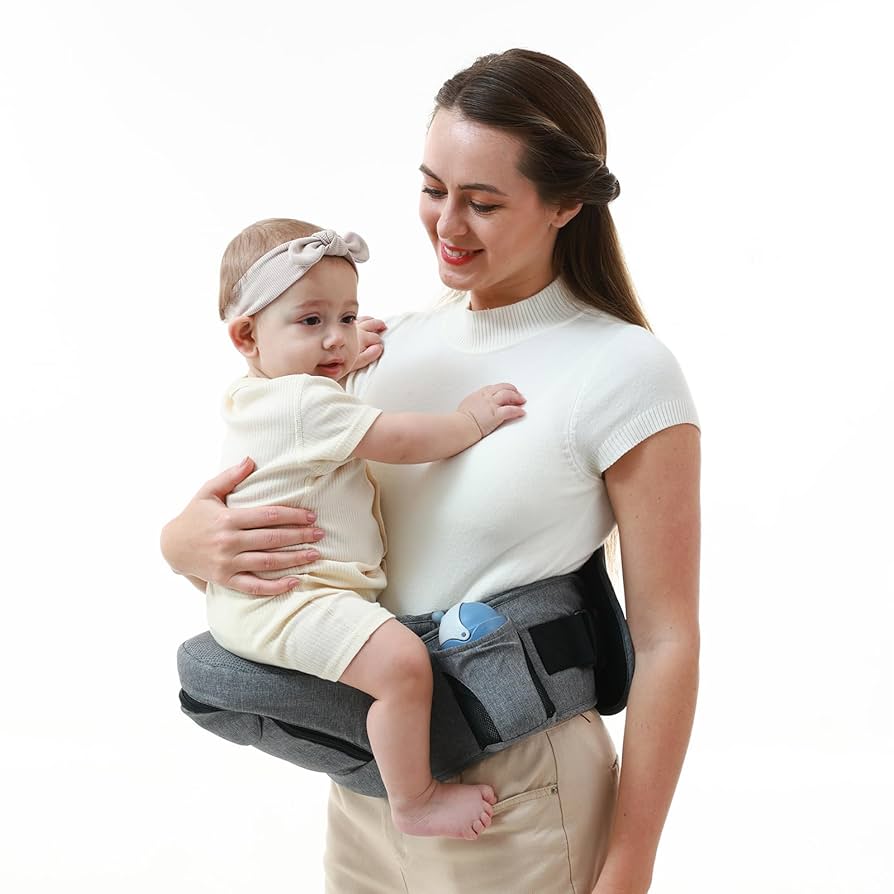 Pittoreks Baby Carrier チャコールグレー Hip Carrier for Baby, Baby Hip Seat Carrier, Hip Baby