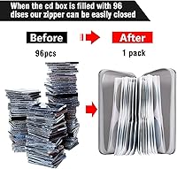 Vista 4 de Estuche para CD, Siveit Soporte para Estuche de DVD Capacidad 96 Estuches de Discos CD DVD de Plástico Duro Carpeta Billetera de Almacenamiento