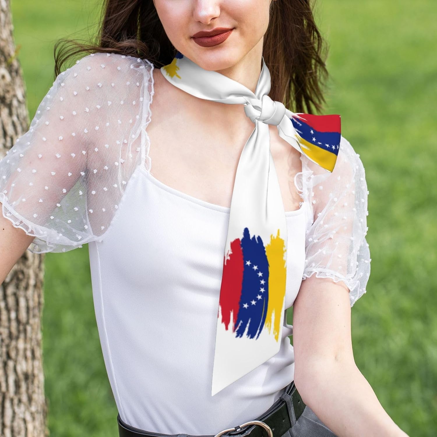 Cute Venezuela Flag Head Scarf Neck Hair Scarf for Women Purse Handbag Scarf Venezuelan Bandana Hair Wraps Headscarf