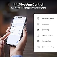 Vista 4 de Feit Electric A19 Smart LED Light Bulb, 60W Equivalent, Dimmable, RGBW Color Changing, Alexa & Google Home Compatible, 2.4GHz Wi-Fi Enabled, 800