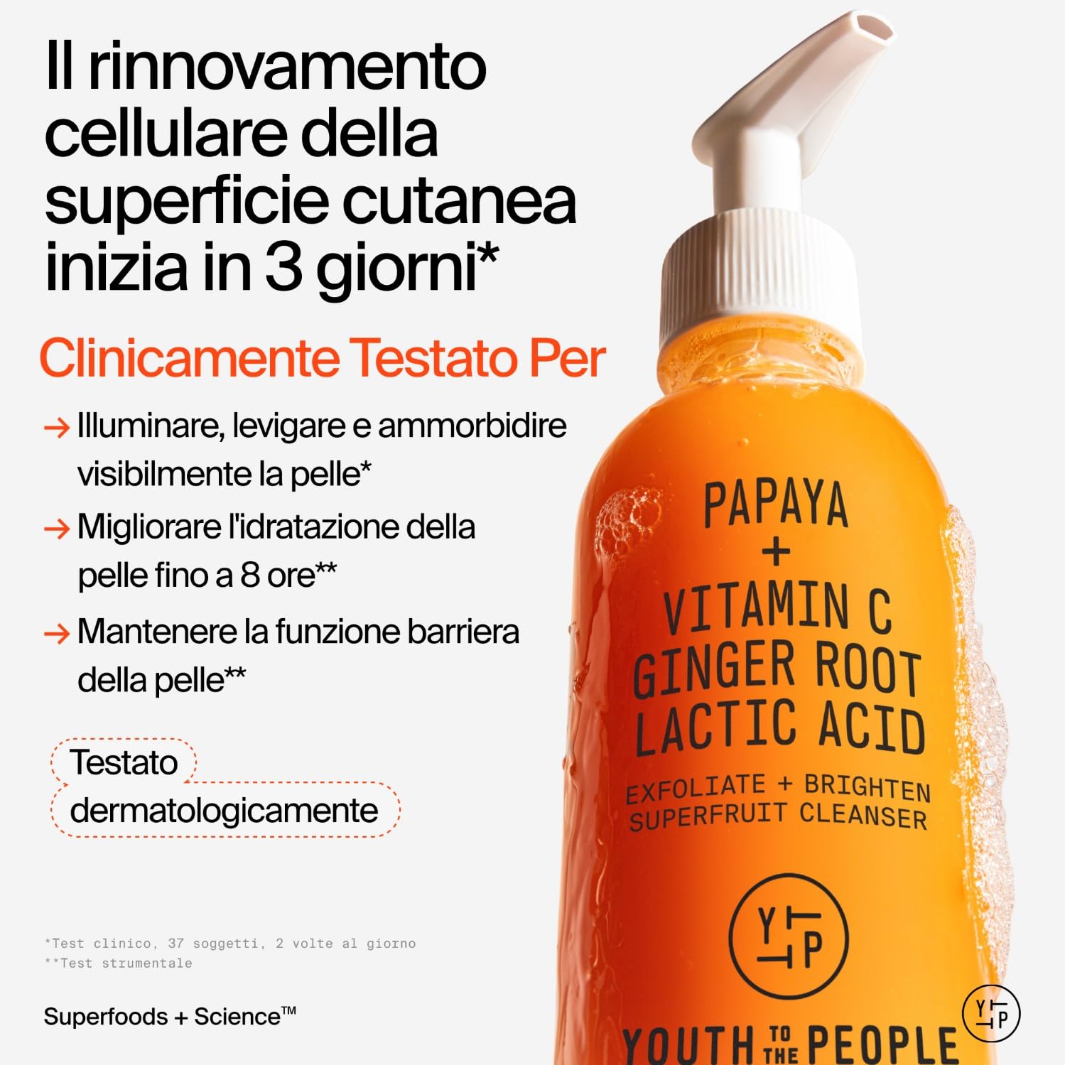 Youth To The People Superfruit Cleanser, Detergente Viso Esfoliante Delicato, Con Papaya e Vitamina C, Detergente Idratante Lenitivo, Illuminante, Struccante Delicato per la Pelle
