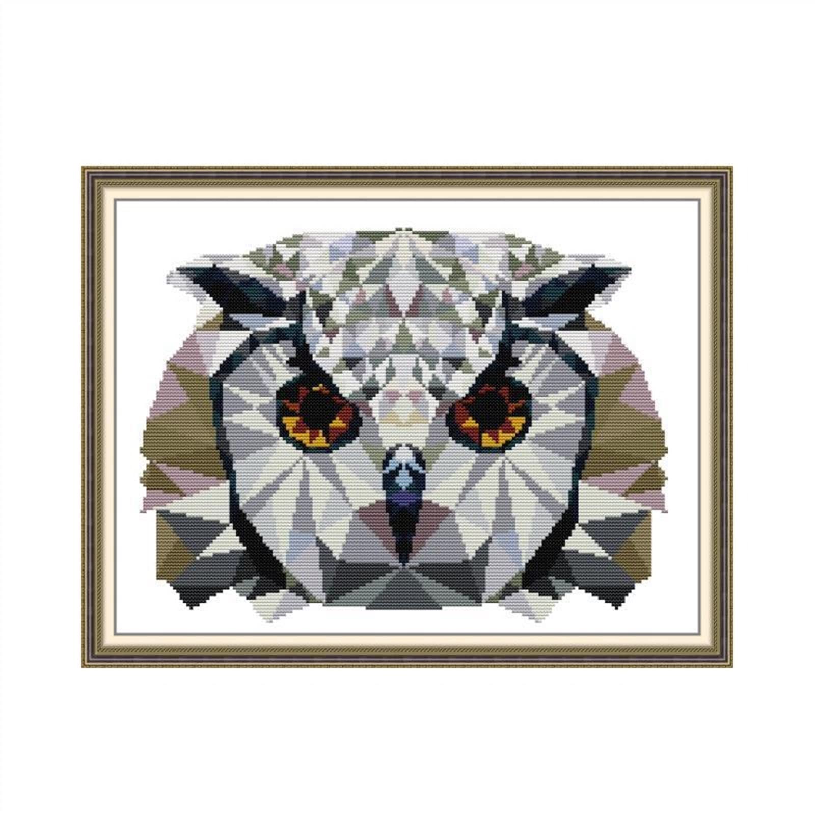 Kit point de croix hibou 11ct toile imprimée pour broderie diy couture