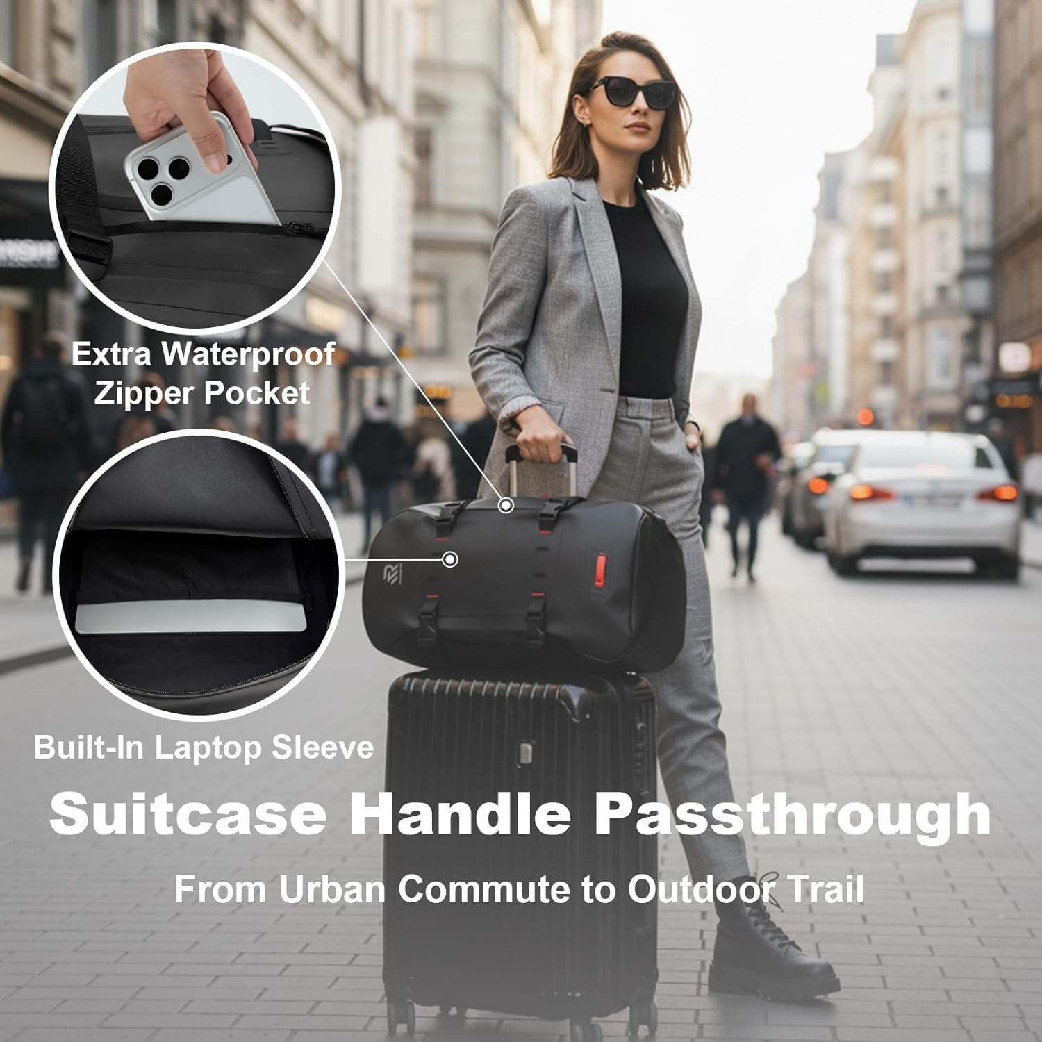 Airtight Waterproof Backpack 30L, Floating Dry Bag with Resin Zipper, IPX7 Gear Protection Large Capacity for Men, Kayaking, Paddle Boarding, Fishing, Travel, Surfing, Work, Outdoor Black - Image 6