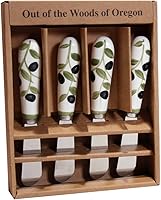 Vista 22 de Juego de 4 cuchillos esparcidores de cerámica (corona de oliva)