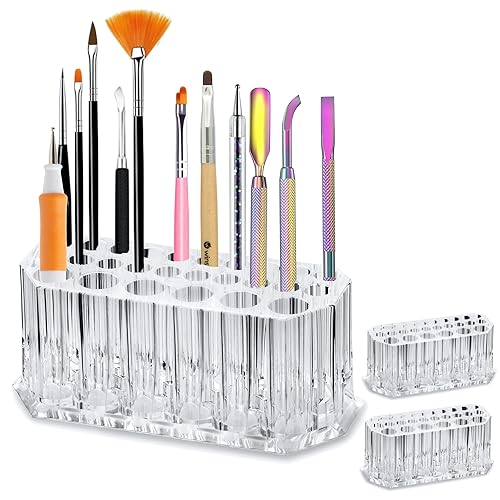 byAlegory - Organizador de herramientas de arte de uñas de acrílico para maquillaje 26 espacios para almacenar belleza kit de arte de uñas