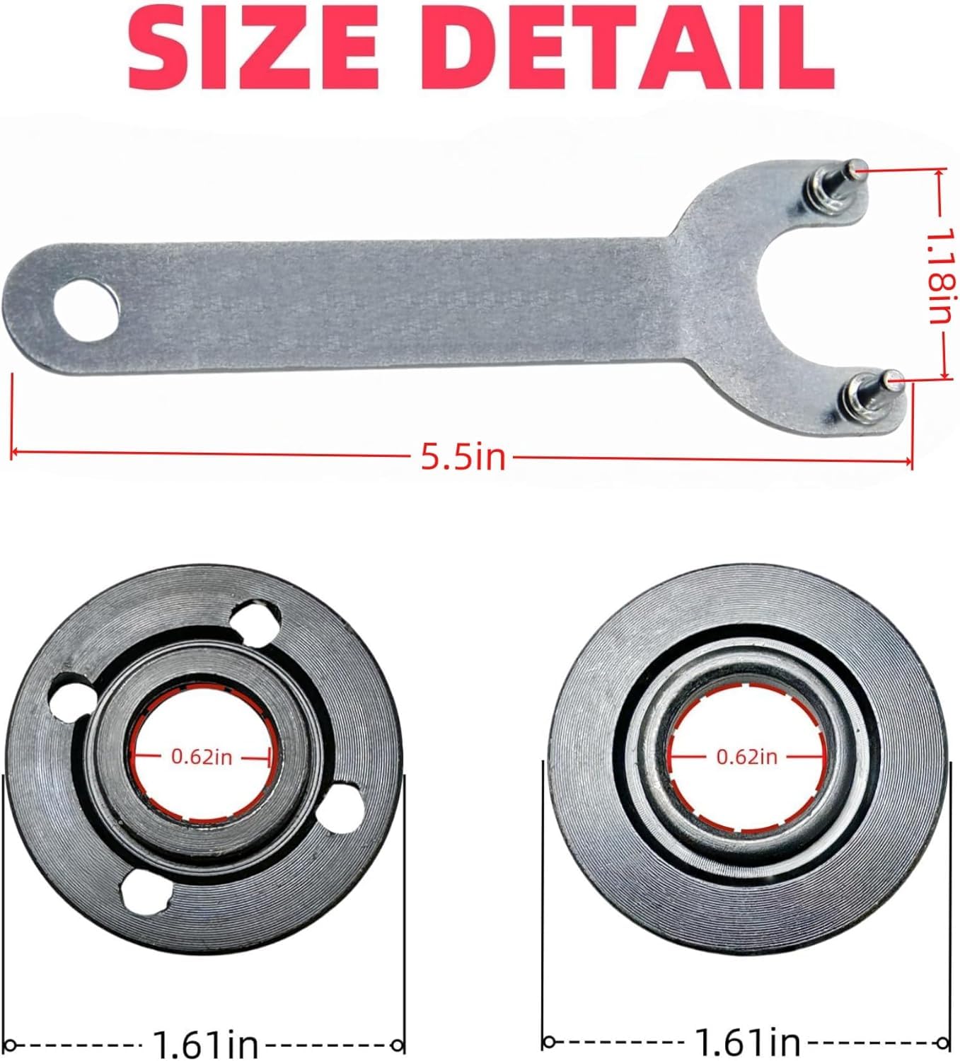 Angle Grinder Nuts，2 Angle Grinder Flange Nuts with 1 Angle Grinder Wrench - Compatible with D-ewalt, Ryobi, Grinders 193465-4 224399-1 224568-4