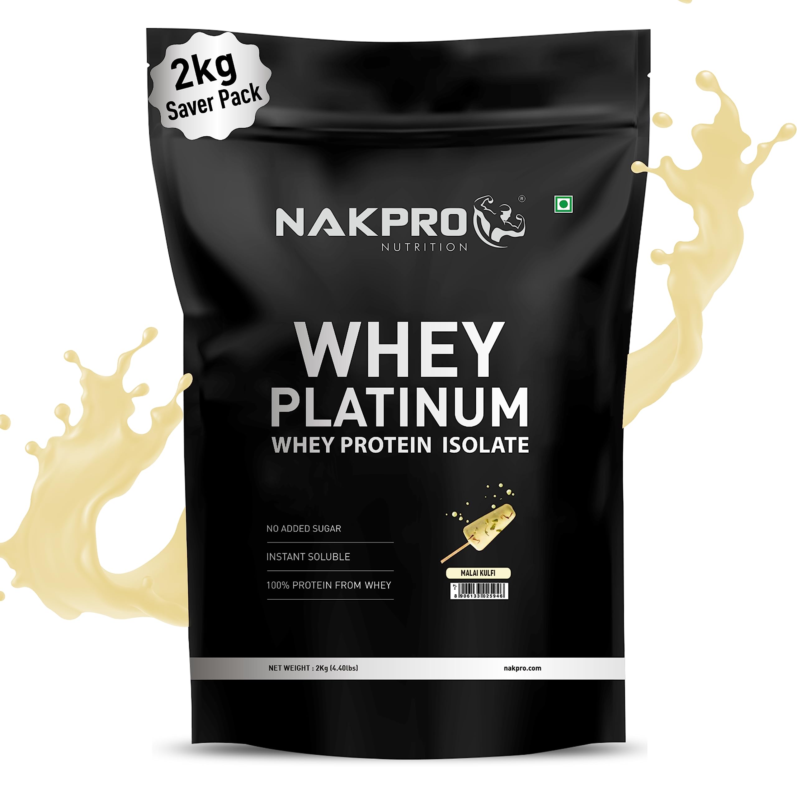 NAKPRO Platinum Whey Protein Isolate 2kg Malai Kulfi | 28g Protein, 6.4g BCAA | Trustified Certified 100% Authentic Supplement Powder & No Adulteration | Low Carbs, Fast Absorbing Whey Protein Powder (B0C8DJMFJD) Amazon Price History, Amazon Price Tracker