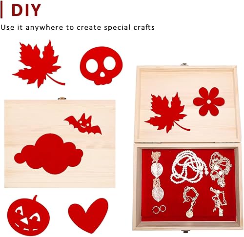 Vista 11 de Caydo 12 hojas de fieltro autoadhesivas negras, fieltro de terciopelo suave para caja de joyería y forro de cajón, arte y manualidades (tamaño A4)