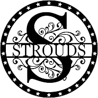 Vista 1 de Custom Last Name Sign Personalized Last Name Metal Signs Family Name Sign Personalized Metal Sign Metal Wall Art Split Monogram Personalized Wedding