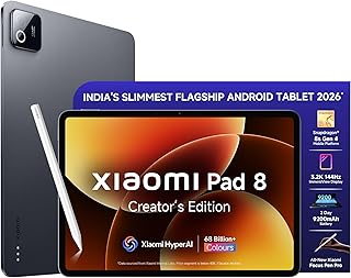 XIAOMI Pad 8 Creator's Edition with Focus Pen Pro [Smartchoice] Flagship Snapdragon 8s Gen 4 |11.2" 3.2K | 12GB, 256GB | Ultra Slim Metal Design | 9200mAh Battery HyperAI | Wi-Fi 7 | Graphite Grey