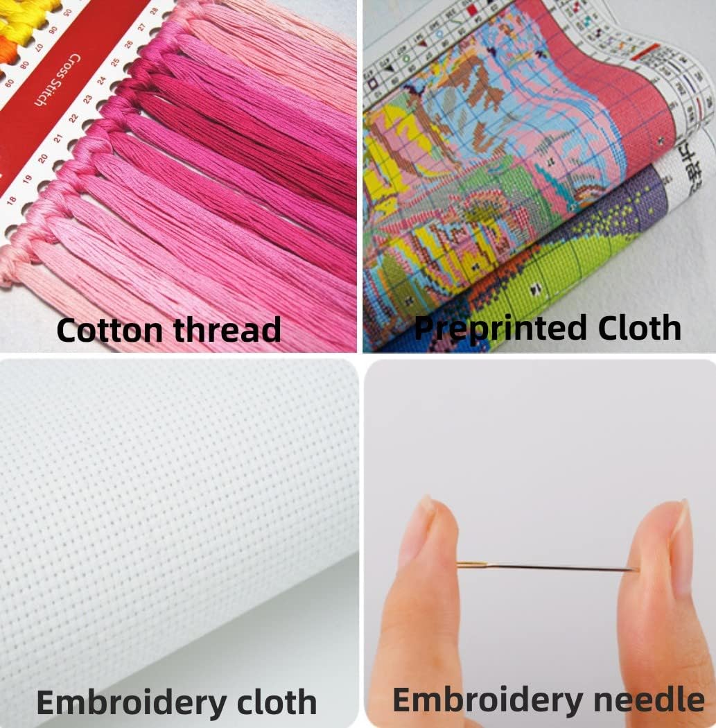 Yeemell DIY Customized Embroidery Cross Stitch Kits Pattern, Personalized Photo 11CT Cross Stitch Art Home Decor Gift for Adults (24×24 inch)