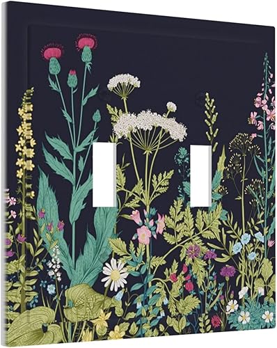 Miniatura 78 de Placa de pared dúplex de receptáculo de dispositivo de 1 gang de madera envejecida blanca gris con veta de tablón, cubierta de enchufe eléctrico de