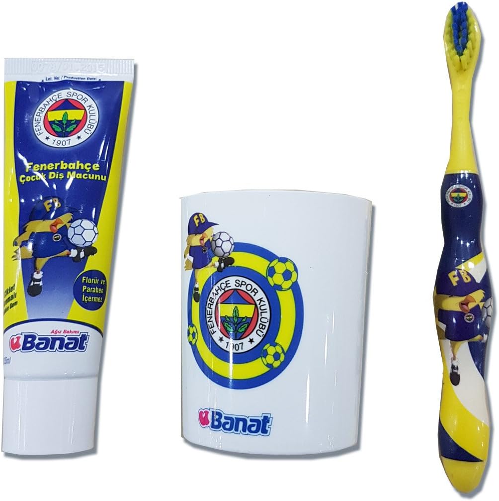 Fenerbahce Istanbul Children's Toothbrushes Toothbrush Set/Remote Control 1907 Fenerbahçe Taraftar Çocuk A & # X11 °F & # X131; Z Bak & # X131; M Seti