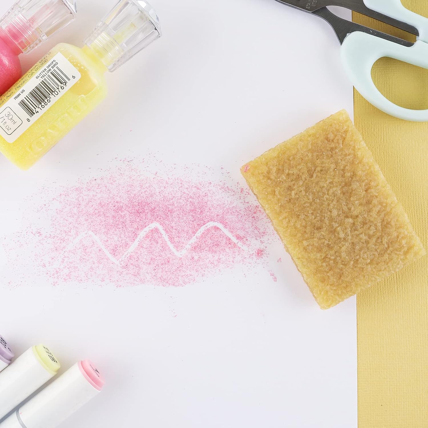 4 PCS 5x7cm Soft Scrapbook Craft Adhesive and Residue Eraser Adhesive Remover Rubber Cleaning Eraser Glue and Residue Eraser Sponge Shaped Craft Tool