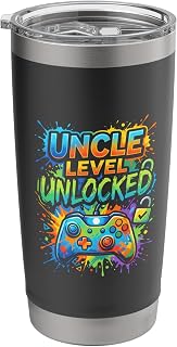 Uncle Level Unlocked Gamer New Uncle 2026 Stainless Steel Insulated Tumbler
