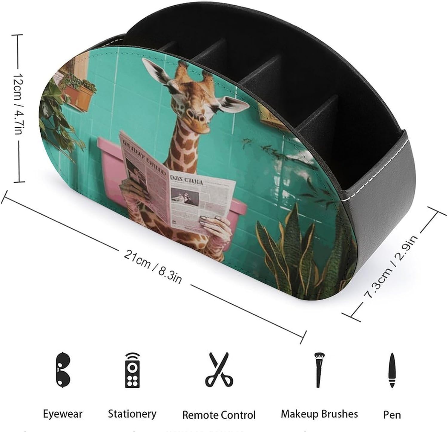 Remote Control Holder Remote Caddy Organizer A Giraffe Reading A Newspaper image 2