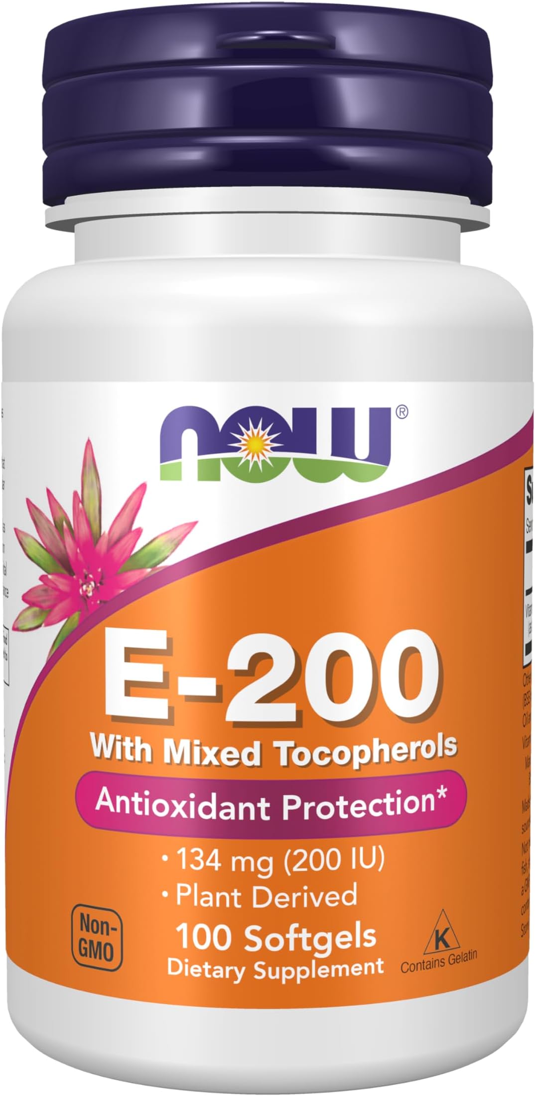 Supplements, Vitamin E-200 IU Mixed Tocopherols, Antioxidant Protection*, 100 Softgels