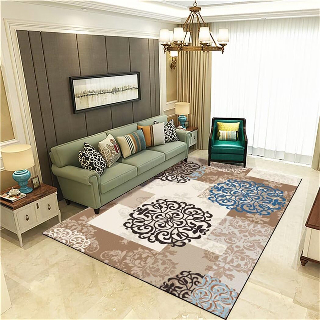 Grand tapis chambre 200x300cm bleu durable pour protéger et isoler le sol