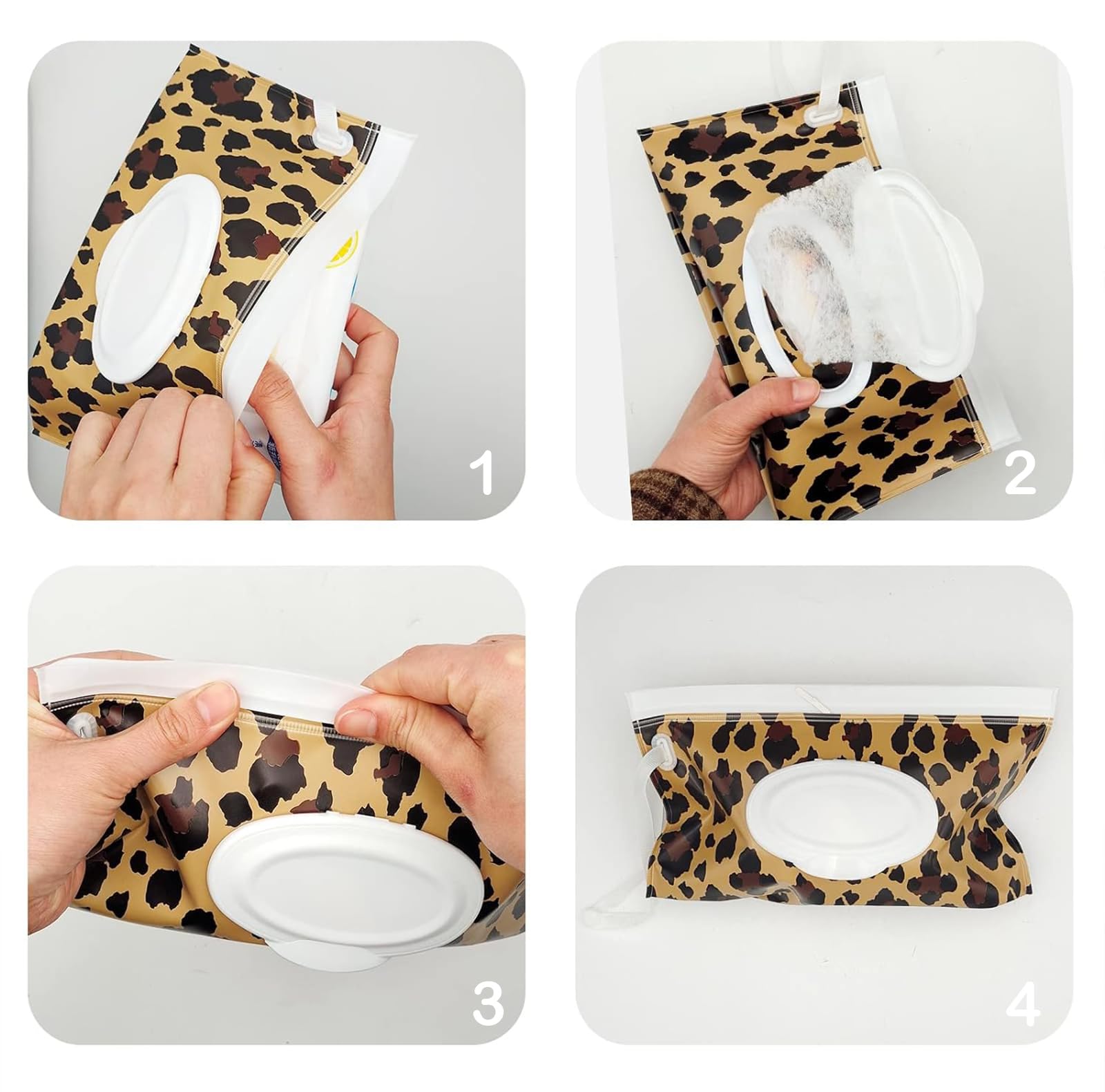 3 Pack Baby Wipes Dispenser, Portable Refillable Wipe Holder Baby Wipes Container Travel Wipes Case Reusable Wet Wipes Pouch - Image 4