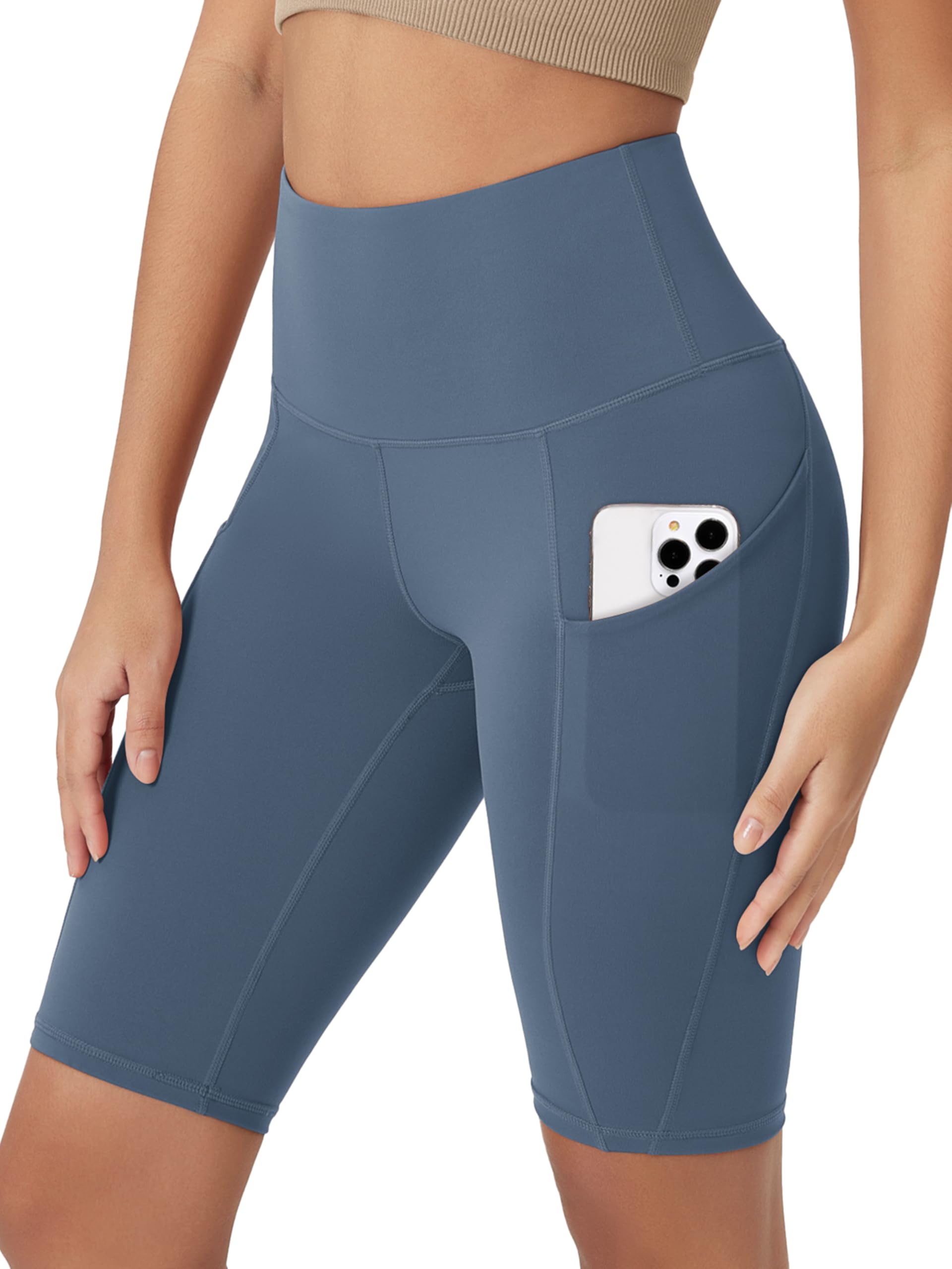 ODODOS Women's Tummy Control Biker Shorts 2.0 with Pockets High Waist Athletic Workout Yoga Shorts-3.5''/ 5"/ 8" / 10" Inseam