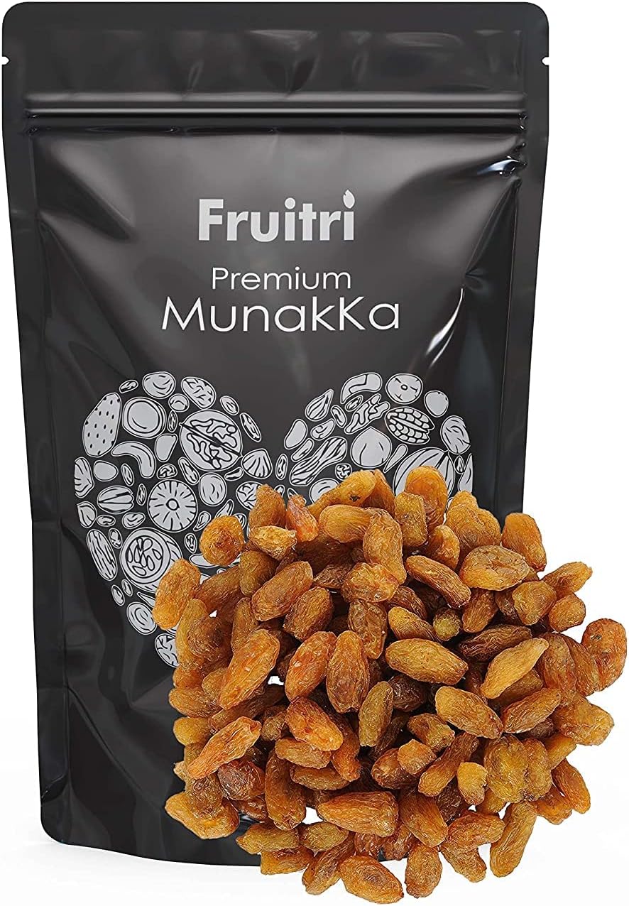 Fruitri Premium Golden Raisin with Seed, Large Munakka, 1kg