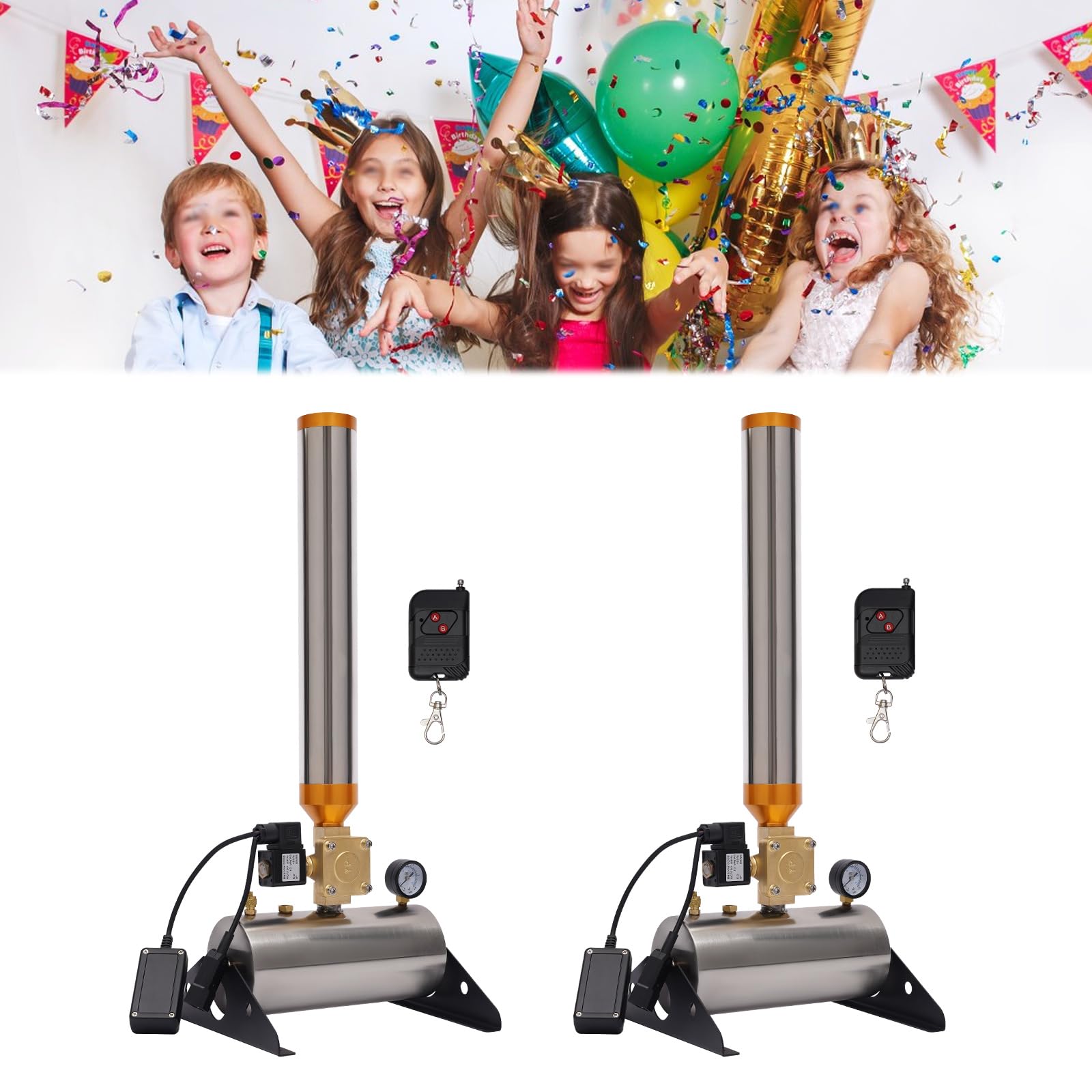 VPABES 2 PCS 110V 150W Electronic Confetti Machine w/Remote, Professional Confetti Launcher Confetti Cannon Machine for Concerts Stage Weddings Parties and Special Events