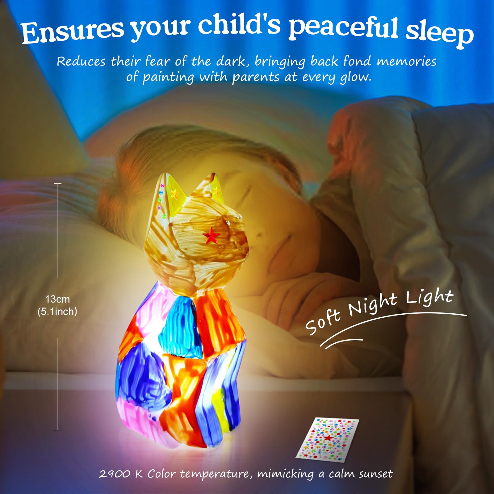 Kit Peinture Enfant Ours Avec Lampe Veilleuse 3D - Activité Créative 3-12 Ans