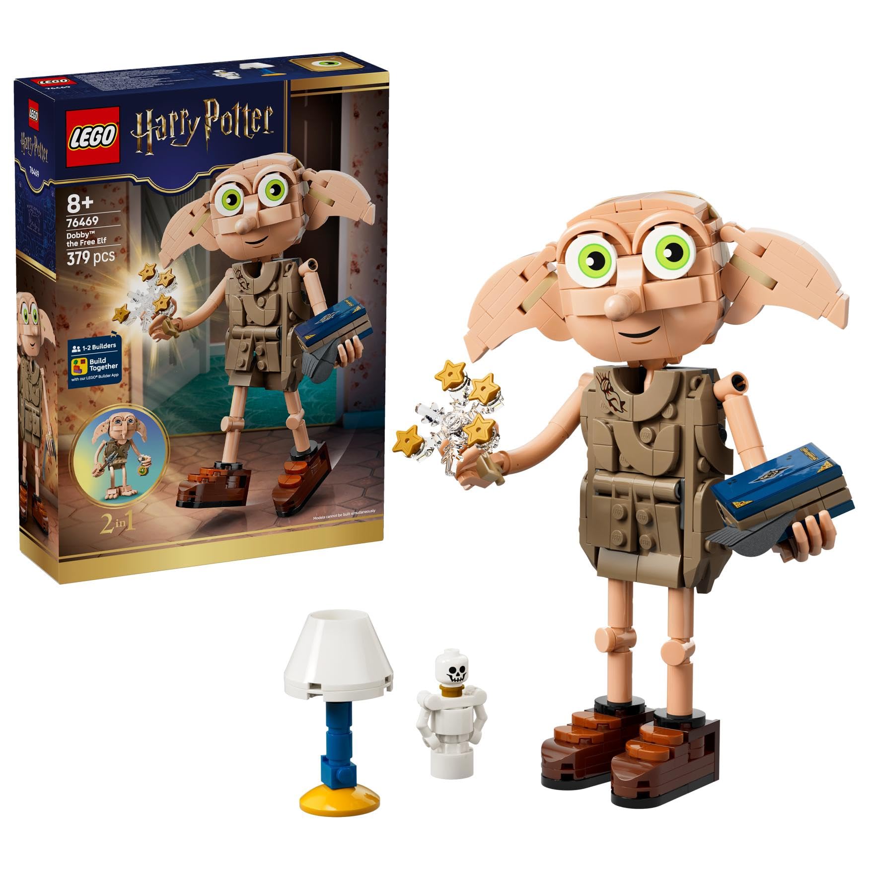 LEGO Harry Potter Dobby l’Elfe Libre - Jouet - Maquette se Transformant en Figurine de Kreattur - Décoration de Chambre d'enfant DIY - Cadeau pour Fille, Garçon ou Fan dès 8 Ans 76469