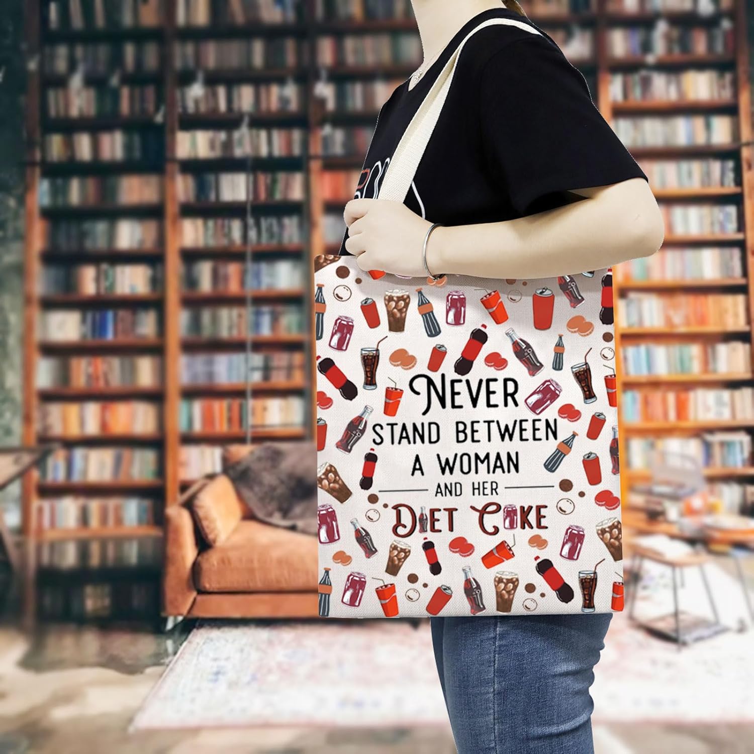 TSOTMO Drinks Gift for Lovers Fizzy Drink Soda Tote Bag Caffeine Addicts Soda Lovers Gift (Never CO) - Image 3