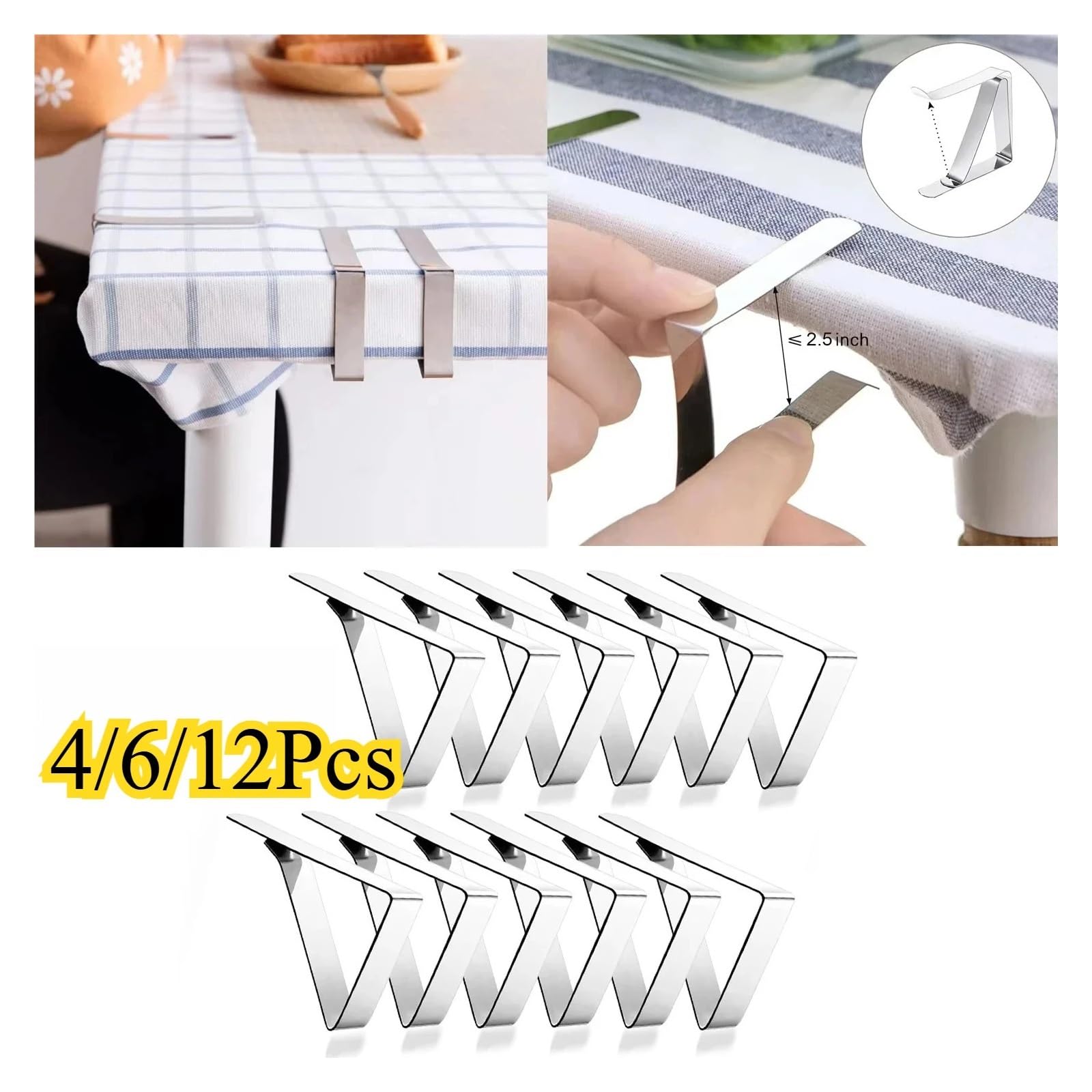 Tischdeckenklammern Tablecloth Clips-Picnic Table Cloth Clips-Stainless Steel Cover Clamps-Table Clips for Weddings Party