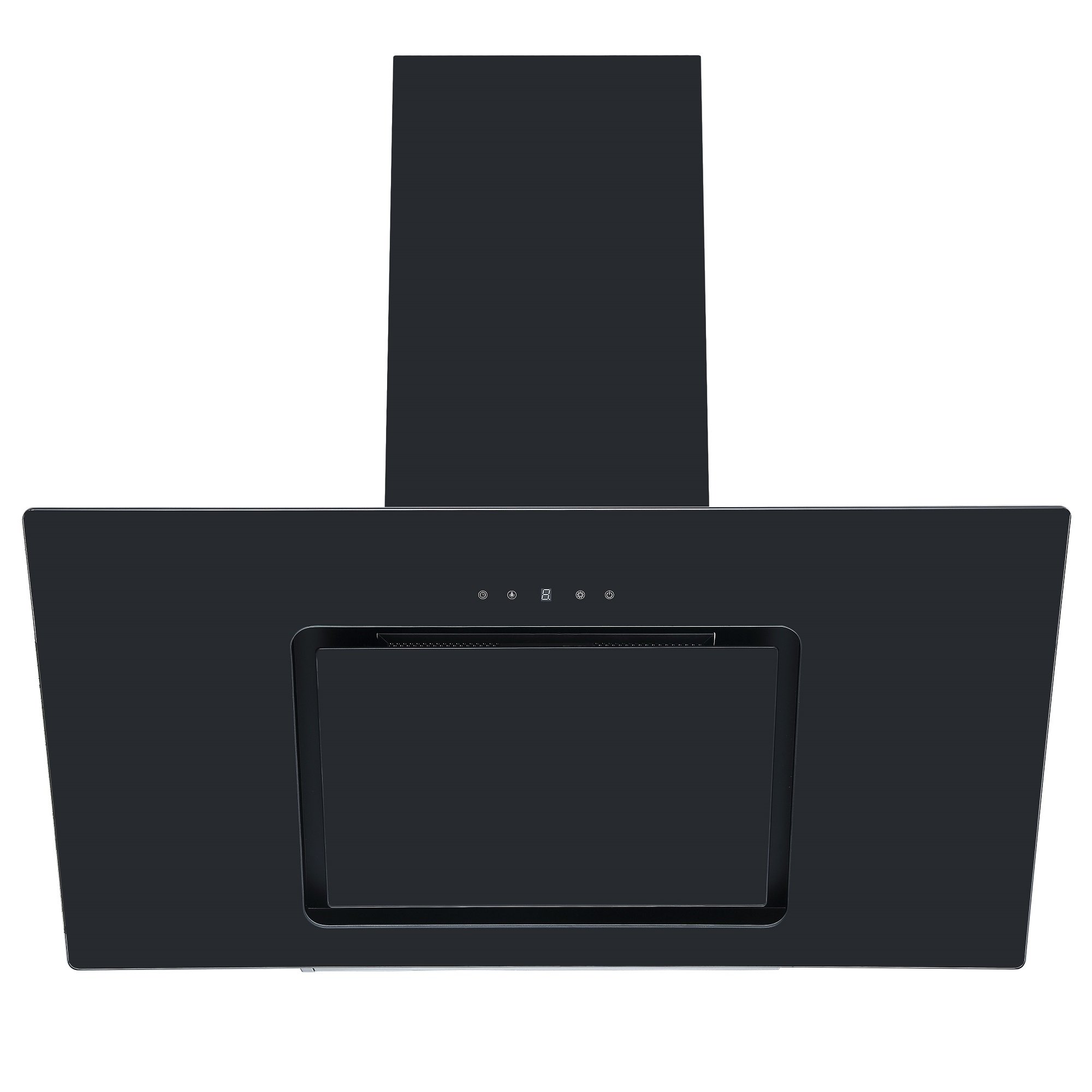 Cookology VER905BK 90cm Black Angled Glass Chimney Cooker Hood Touch
