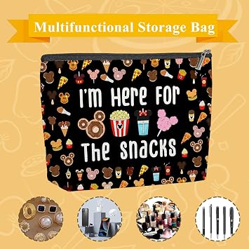 Emergency Snacks Bag, Canvas Snack Bags, Waterproof Food Storage Bag for Travel, Hiking, and Work, Compact Travel Bags for Women and Men