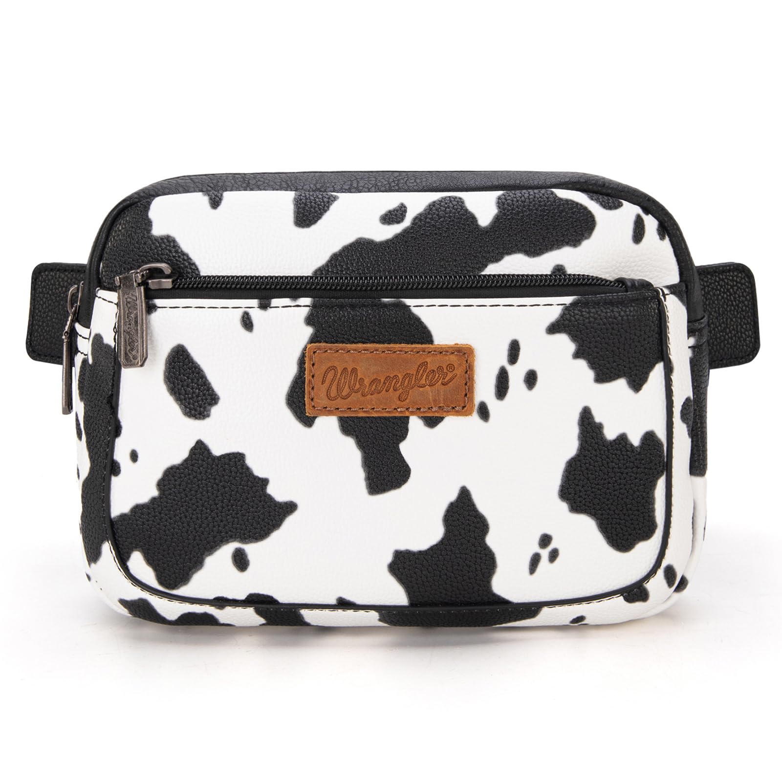Wrangler Cow Print Waist Pack Western Crossbody Bags for Women with Adjustable Strap