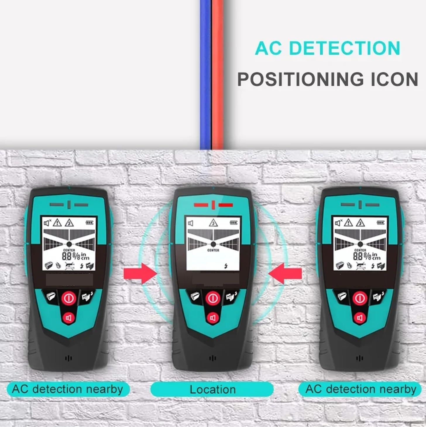 Escáner de Pared, Detector de pared multifunción, sensor de área, detector de metales, detector de vigas portátil, escáner de pared, detector de cables