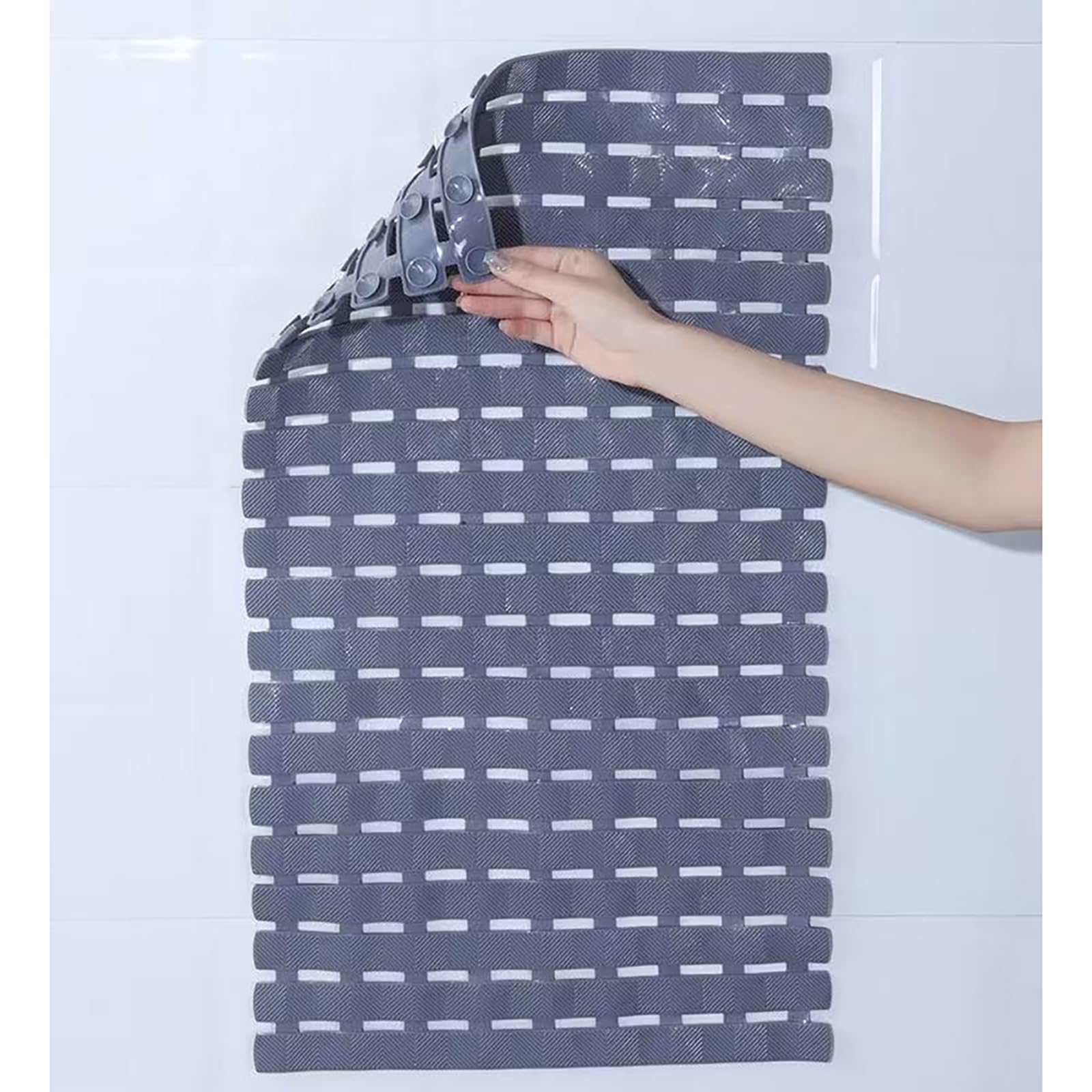 Weiche Komfort Badewannenmatte und Duschmatte Set mit Ablauflöchern, Sicher Badematte rutschfest PVC Massage-Antirutschmatte Dusche für Dusche Badewanne Badezimmer,Blau,50x80cm/20x31in
