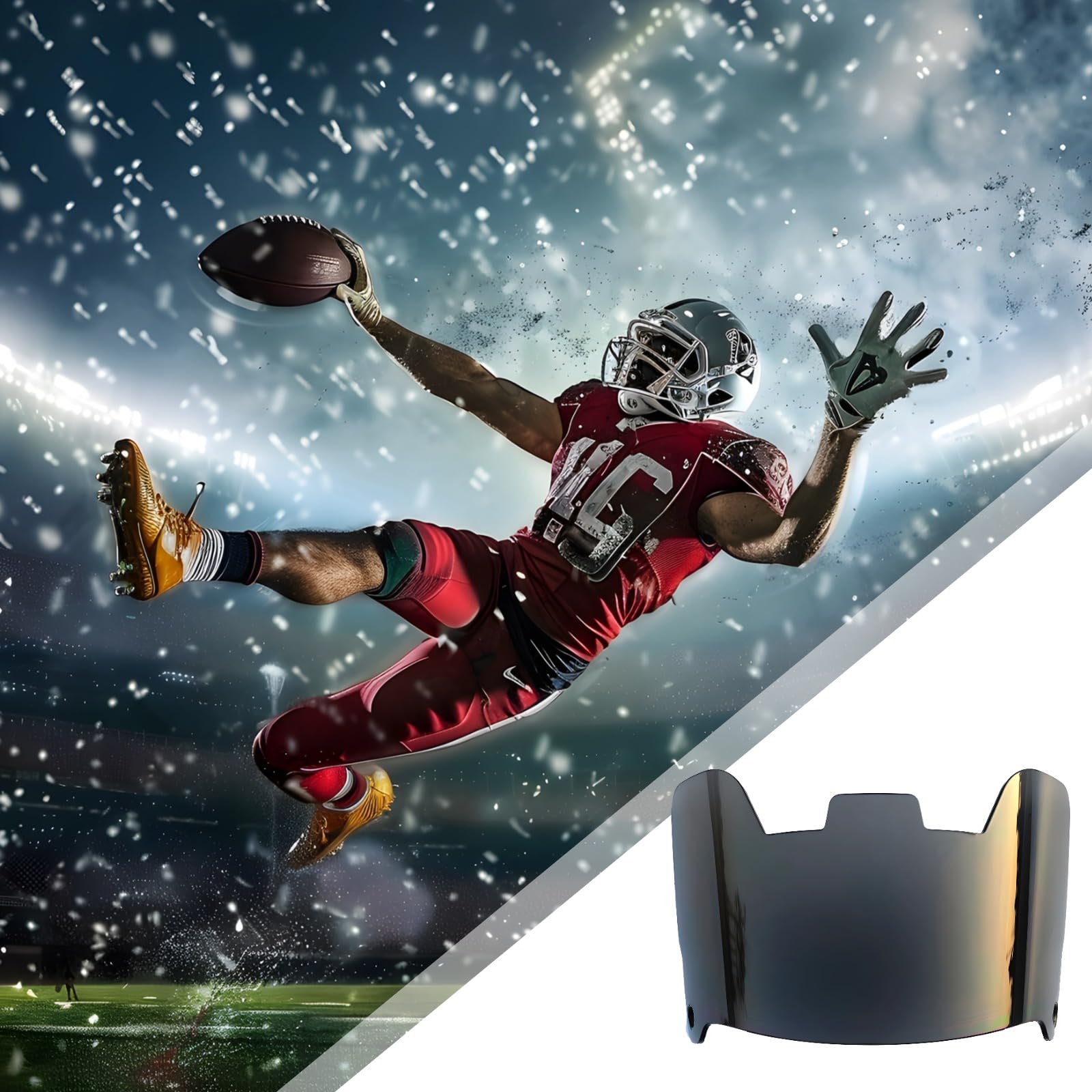 Football Visor for Helmets with Anti-Scratch & Anti-Fog Coating, Universal Fit for Youth and Adults