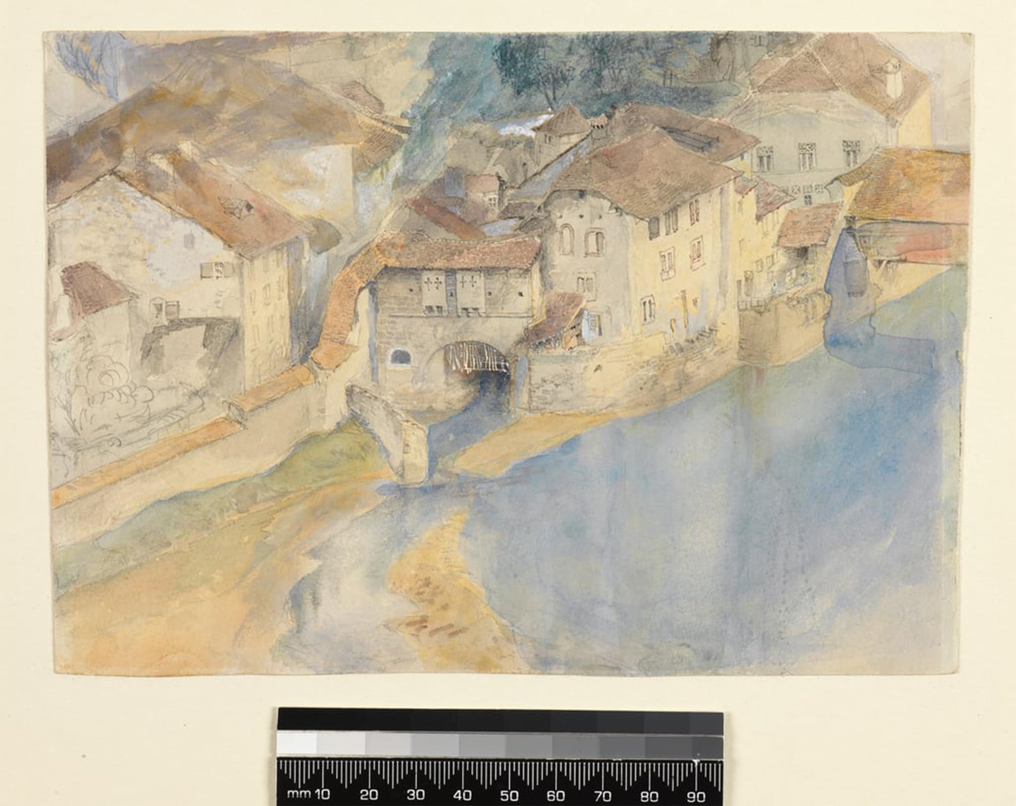 RZHRHJES Vintage Picture Wall Picture Painting Print Poster View of Fribourg Switzerland by John Ruskin Abstract Wall Art Painting for Office Decor 60x90cm