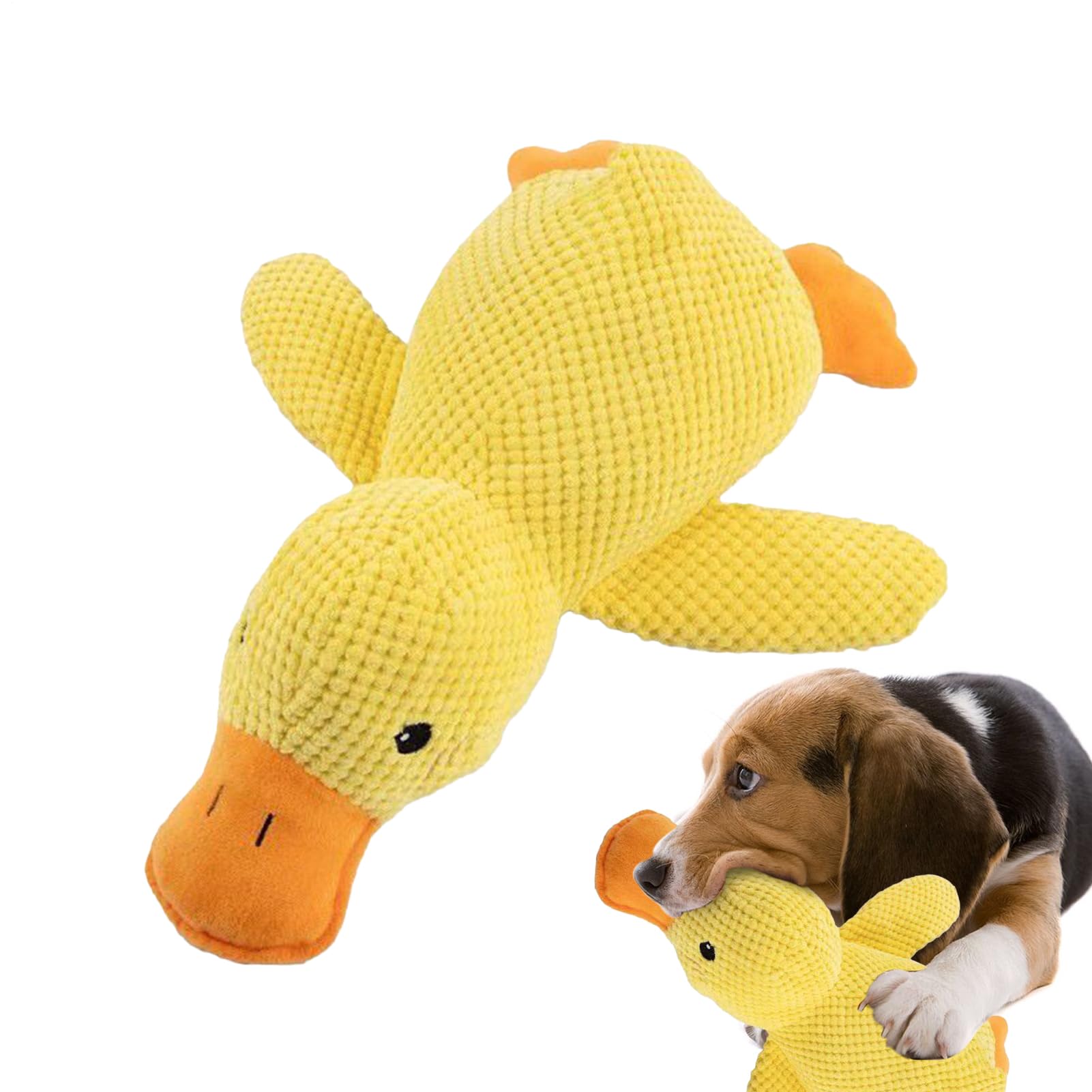 Anti-Stress Duck for Dogs, Cuddly Toy for Dogs, Indestructible Dog Toy, Yellow Dog Toy, Indestructible, Tight Cuddly Toy, Dog Duck Toy, Plush Squeaky Duck Puppy Chew Toy Premiere Phase