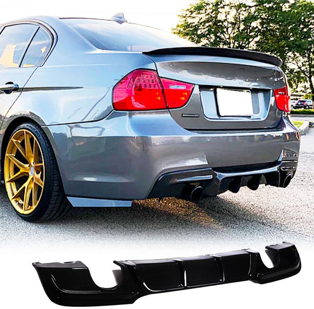 E90 Rear Diffuser for BMW 3 Series E90 325i 335i M Sport 2005-2012 Gloss Black Lower Rear Bumper Lip Spoiler Body Kit Factory Outlet