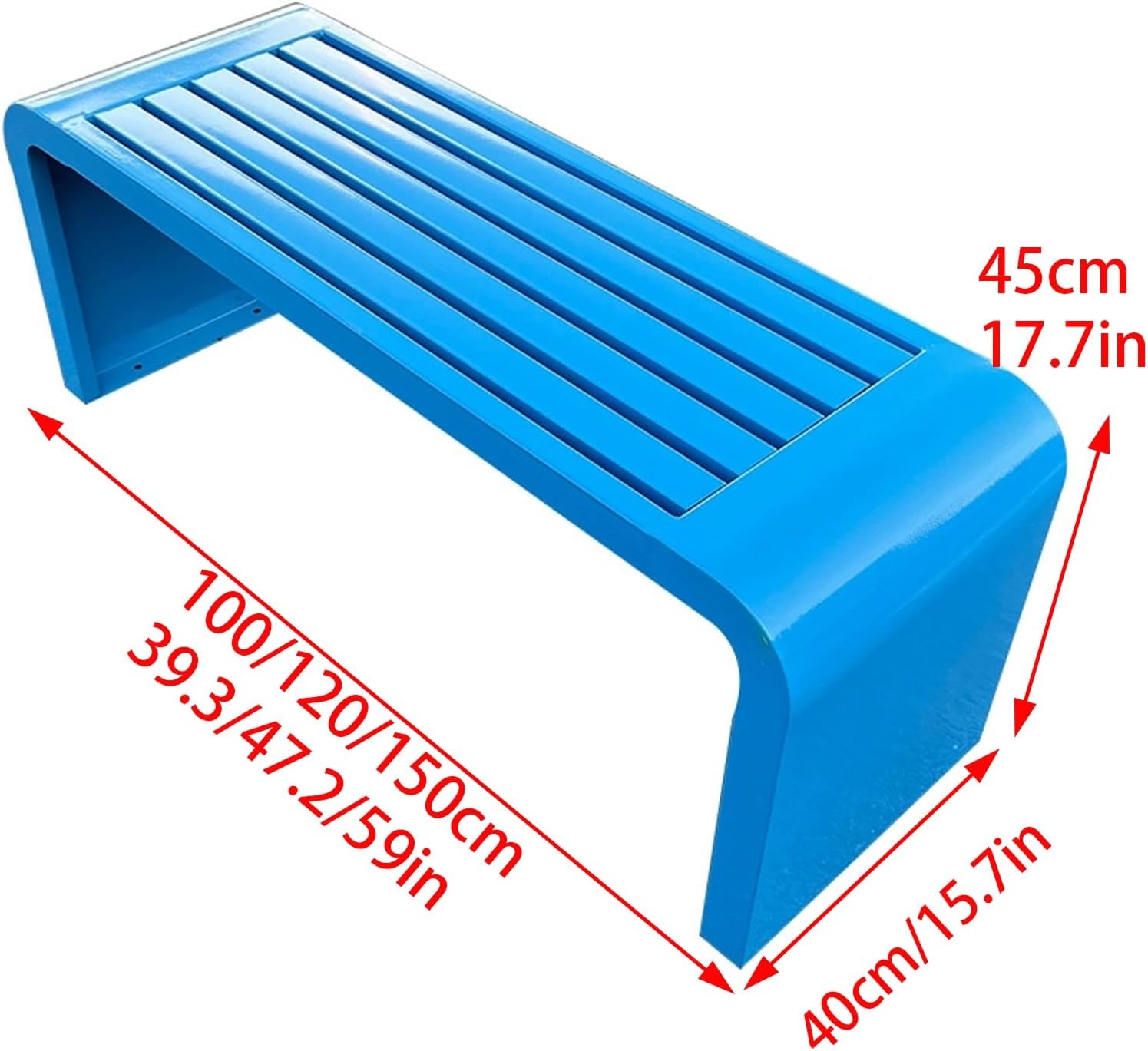 Outdoor Bench, Garden Bench, Modern Multicolor Park Bench, Metal Bench, Bench Patio, Backless Bench for Patio, Lawn, Yard, Porch(Orange,100cm/39.3in)