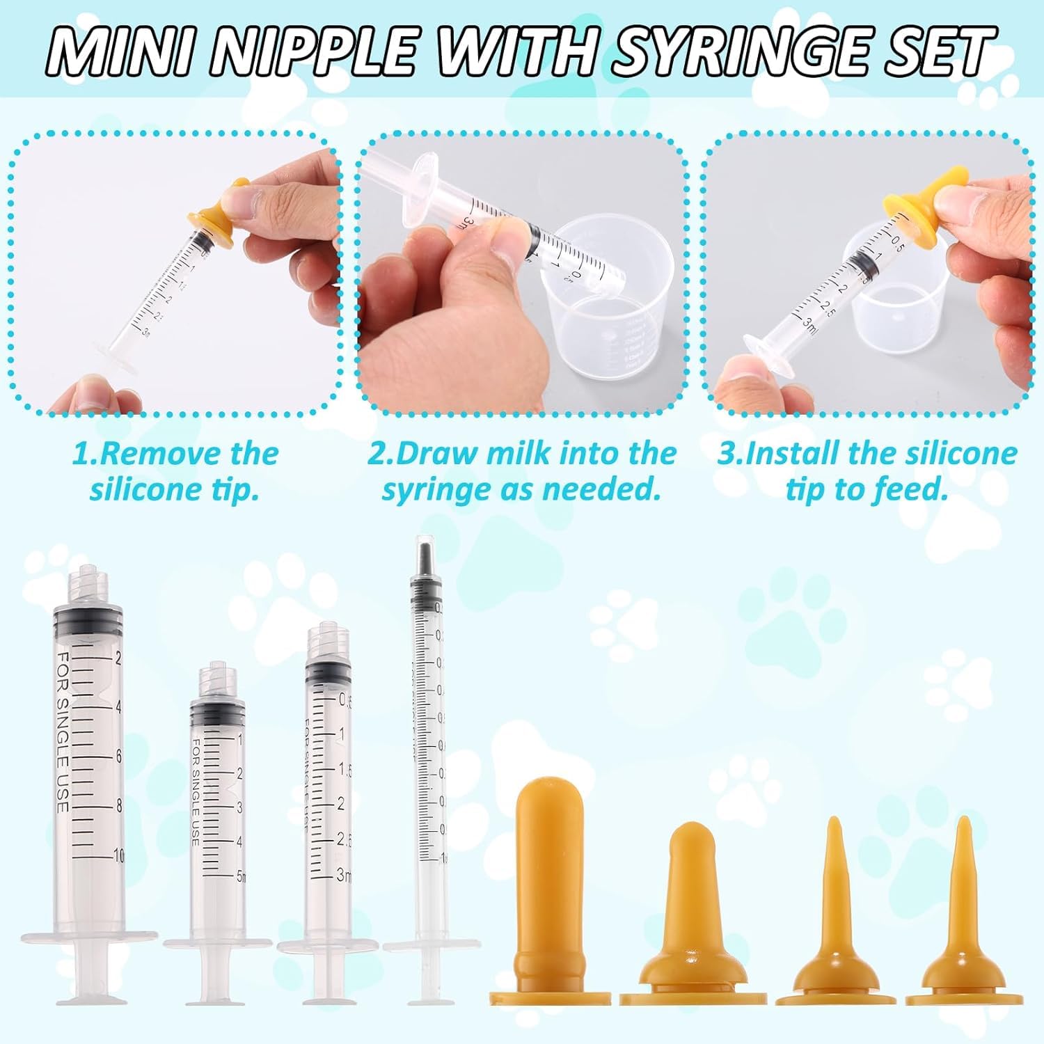 Puppy Kitten Whelping Kit Geburtshilfsmittel für Neugeborene Welpen und Kätzchen für die Haltung von Kätzchen Hunde Katzen Fütterung Sets Supplies umfasst Whelping Halsbänder Rekord