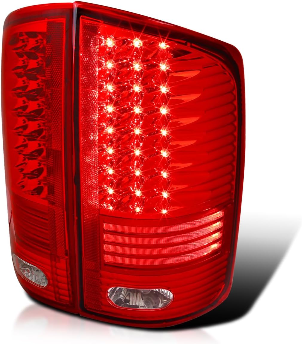SPEC-D TUNING LED Red Tail Lights Compatible with 2002-2006 Dodge Ram 1500/2500/3500, Left + Right Pair Assembly