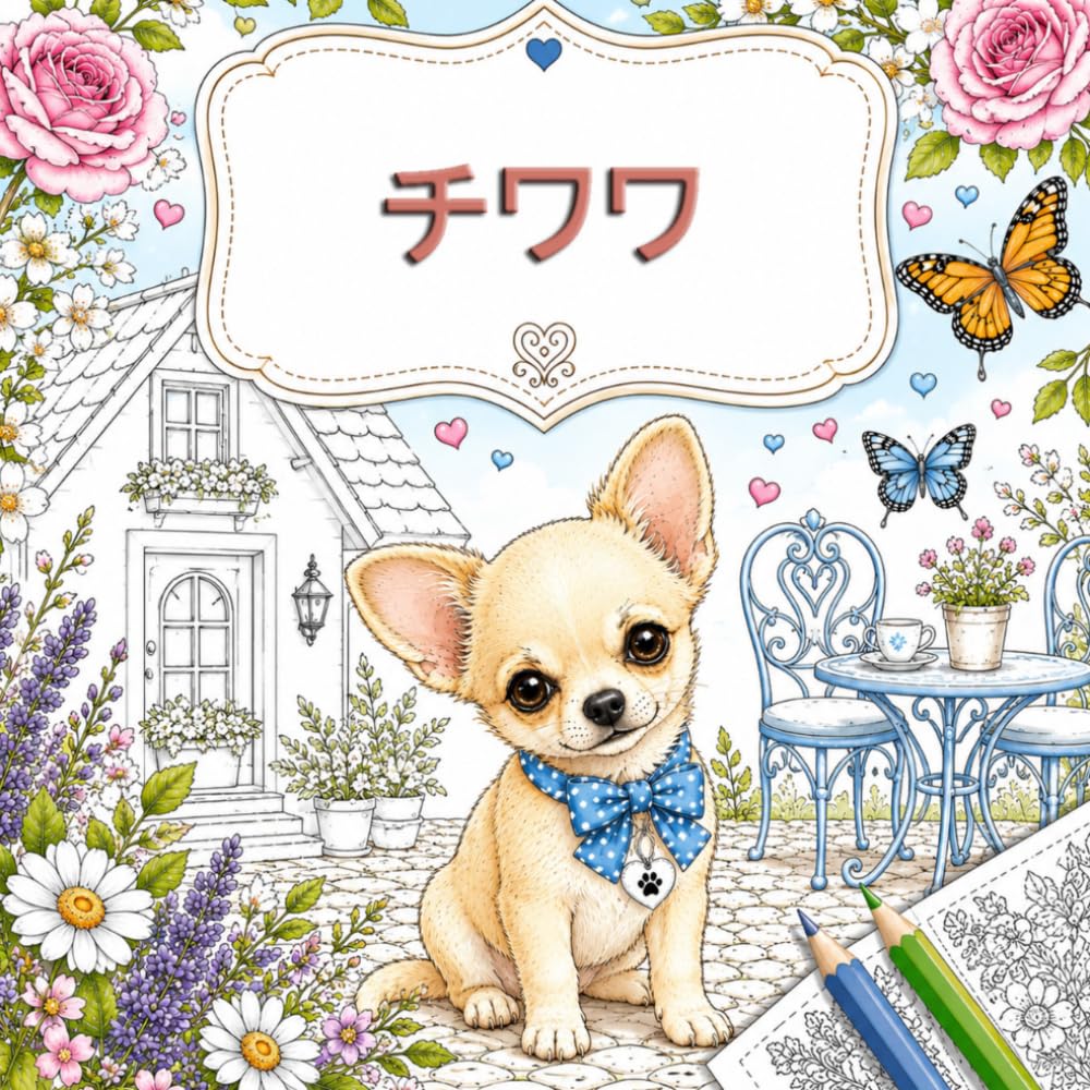 チワワ 癒しのぬりえブック: 花々、冒険、季節のイベント、そして幸せな犬たちのひとときを楽しめるかわいいぬりえ集