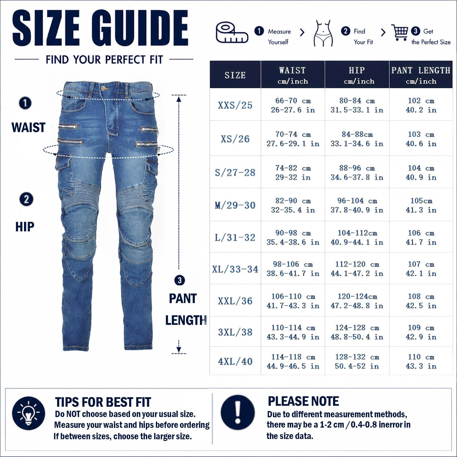 Jean Moto Homme, Pantalon Moto Homme Denim Stretch, Pantalon Cargo Biker Homme, Coupe Préformée, Multi-Poches, Vêtement Urbain 4 Saison