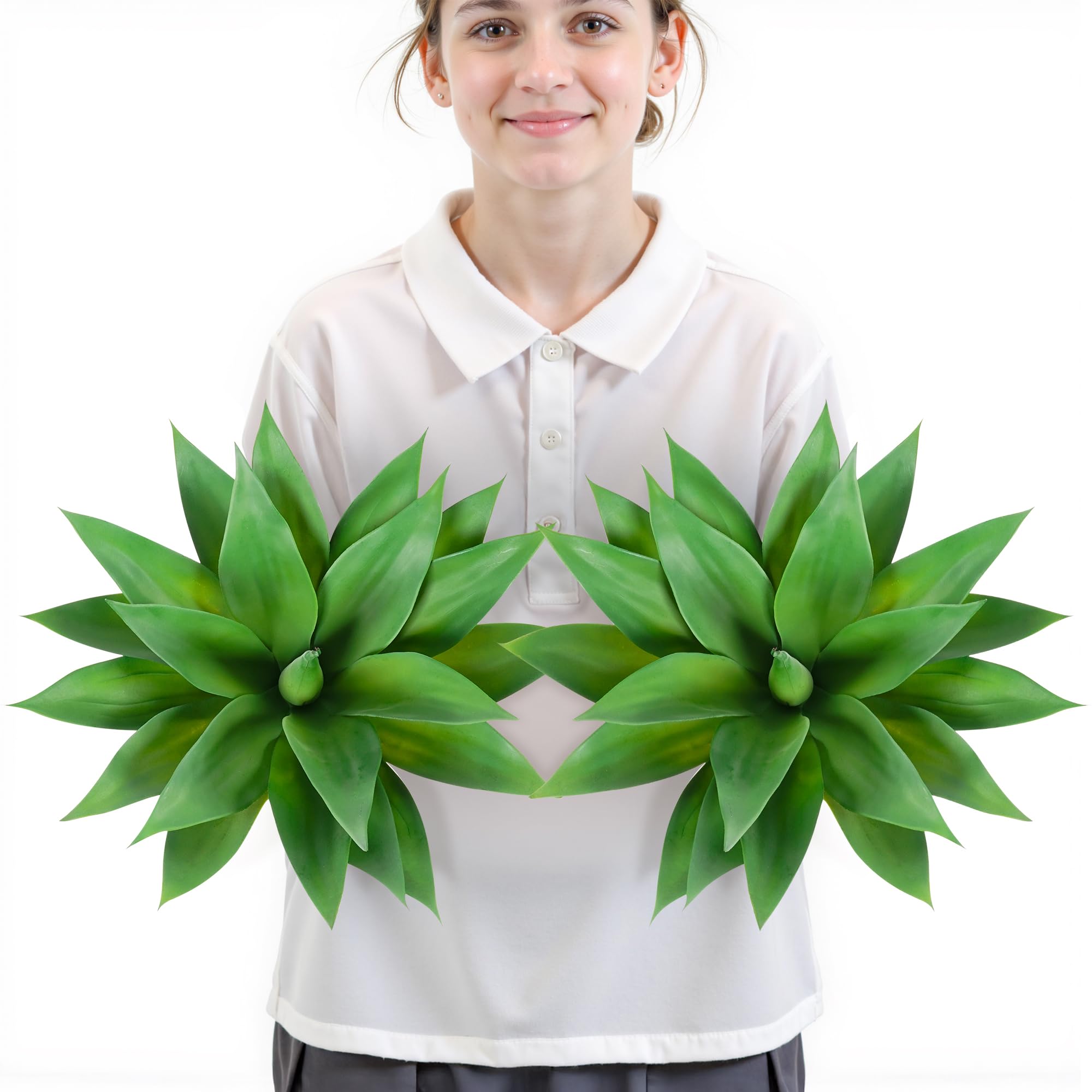 Velener Artificial Plant Outdoor Agave - 14 Inch 2 Pack