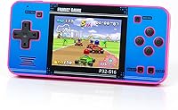 GuaiyeyeAP P32 Kids Handheld Game Console: 220 Retro 32-Bit Games, 3.0" IPS Screen, Rechargeable Portable Travel Arcade Toy (Pink+Blue)